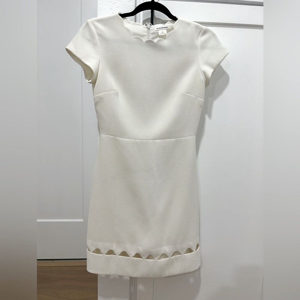 Club Monaco White Scallop Dress